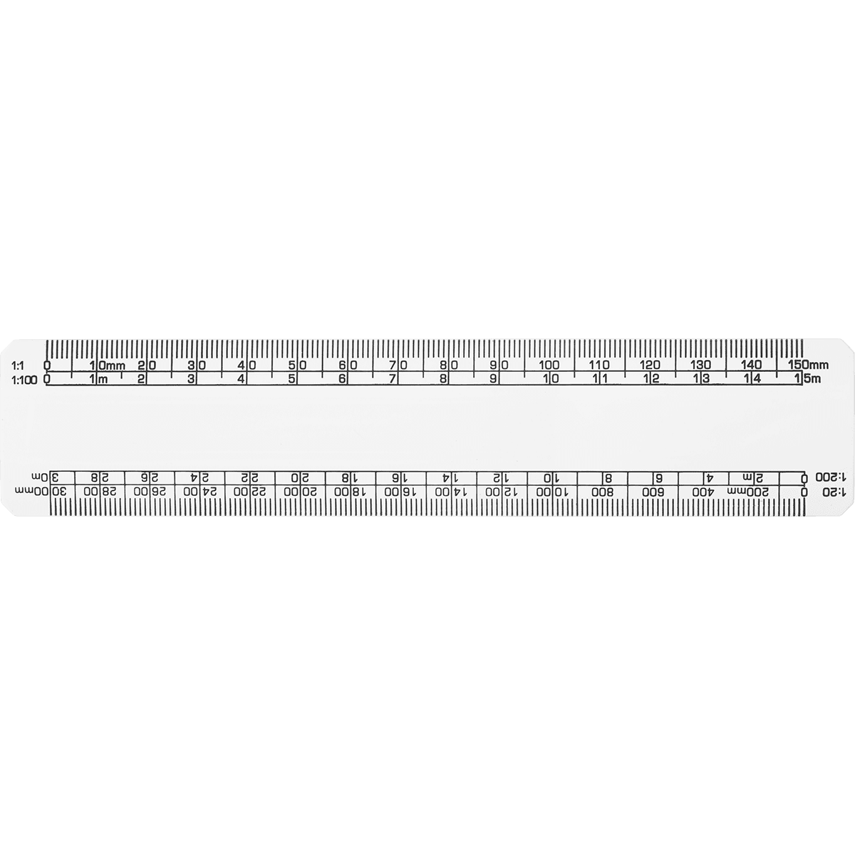 Ruler (Architects Scale) - All White (150mm)