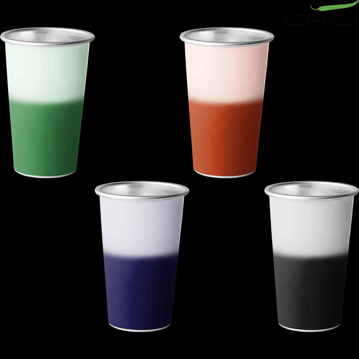 Chili KOP Colour Changing GRS Recycled Aluminium Cup (450ml)