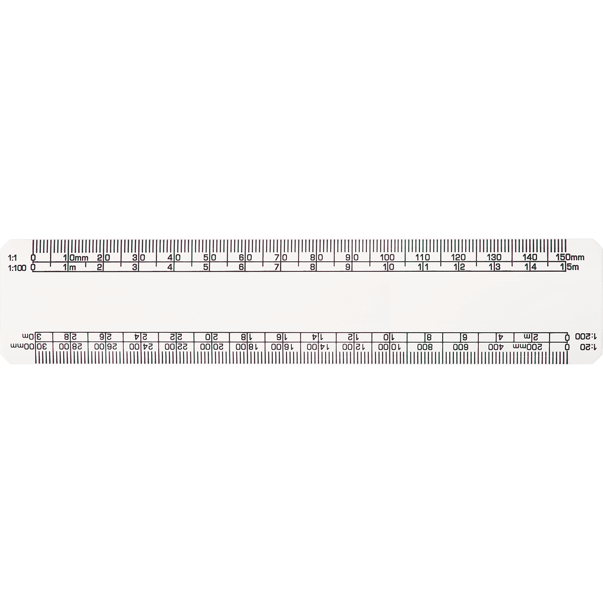 Ruler (Architects Scale) - All White (150mm)