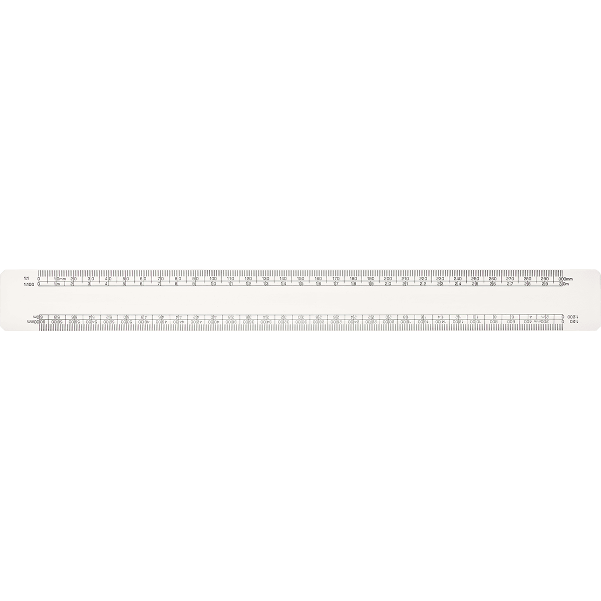 Ruler (Architects Scale) - All White (300mm)