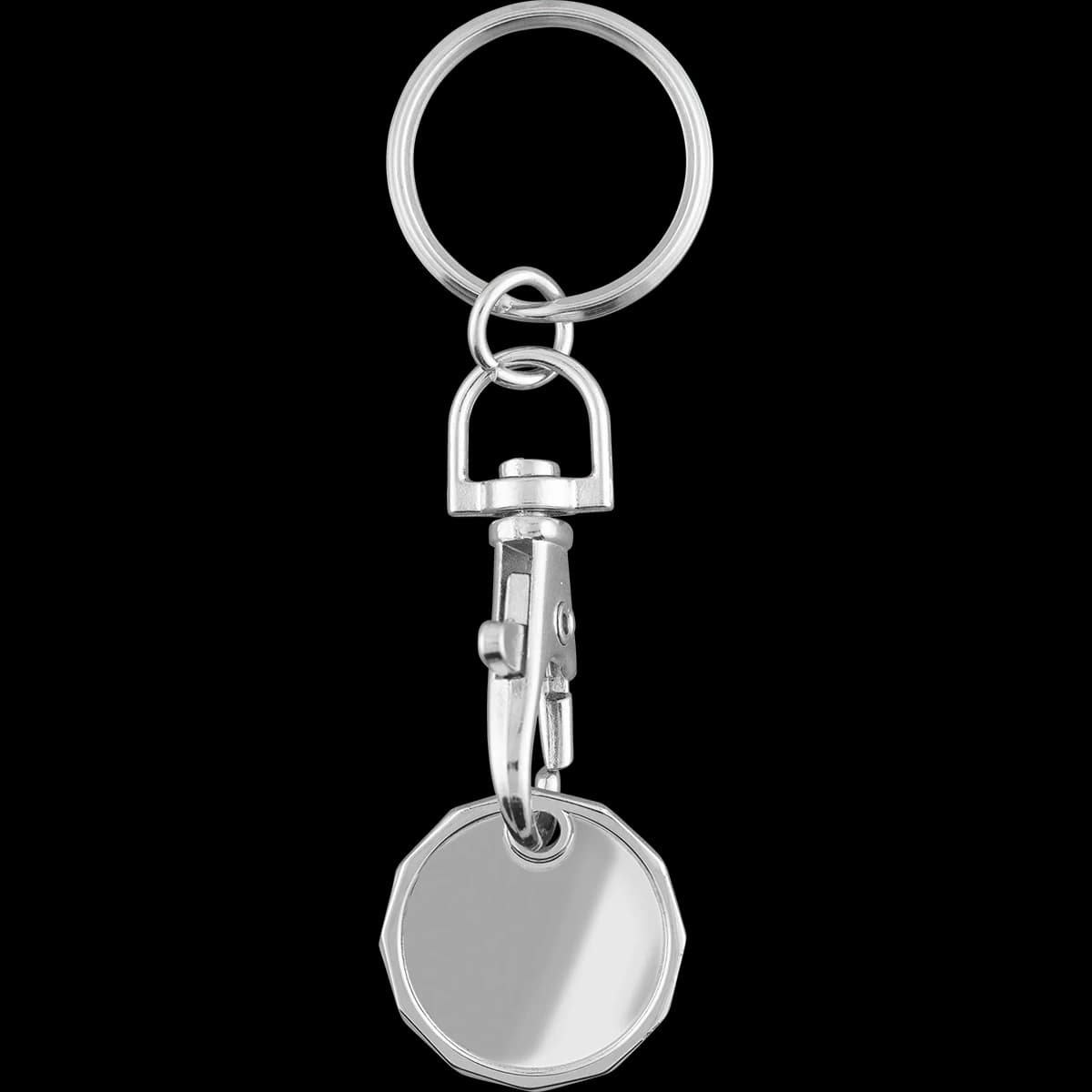 Trolley Coin (Pound) - 2 Sides Recessed with Keyring